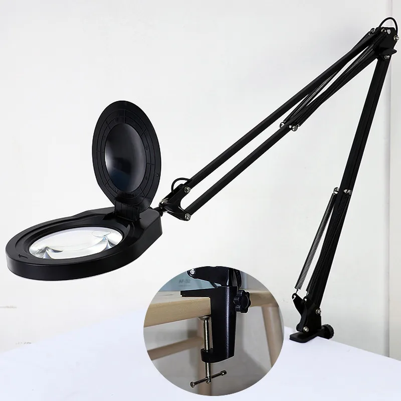 New arrival 10X Illuminated Magnifier 80 LED Magnifying Glass for Soldering Iron Repair/Table Lamp/Skincare Beauty Tool