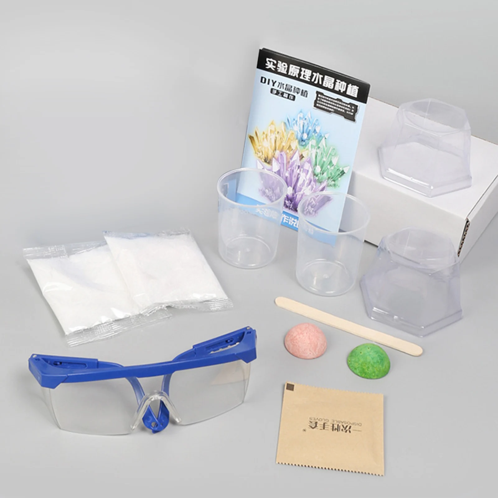 Kit de ciências de cultivo de cristal, experimentos de biologia/química, ferramentas, decorações, presentes de ano novo, ornamentos para crianças, cristais condutores