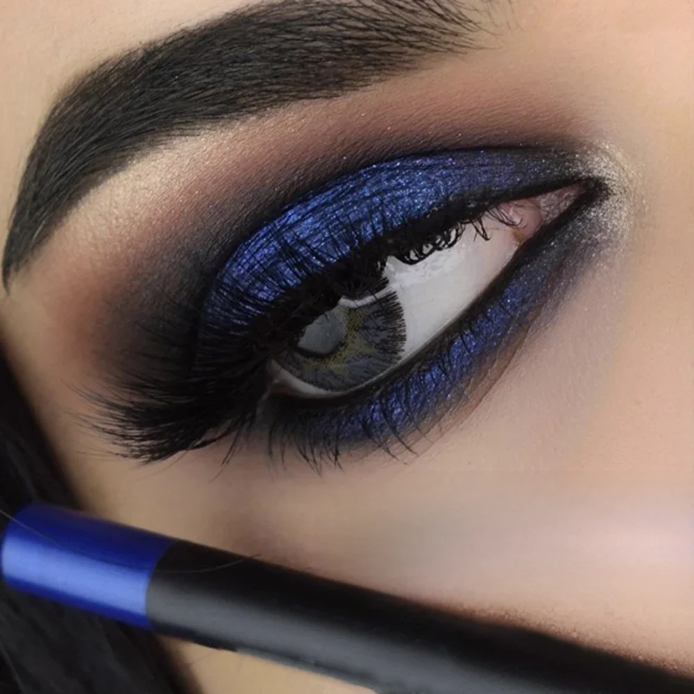 Crayon Eyeliner fard à paupières nacré bleu blanc, imperméable, paillettes, mat, nu, Pigment de maquillage, stylo fard à paupières ver à soie