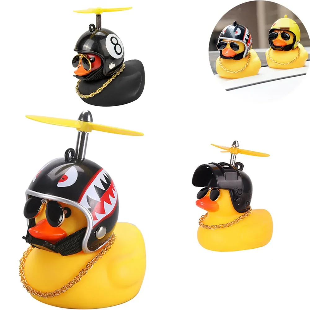 AliExpress QIYOU Car Duck With Helmet Broken Wind Pendant Small Yellow Duck Road Bike Motor Helmet Riding Cycling