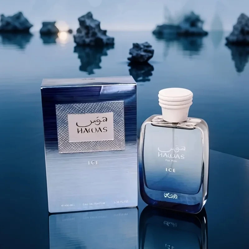 

Hawas Ice Rasasi para Hombres 100 мл/3,4 унции С стойким ароматом янтаря и древесины. Это идеальный выбор подарка.