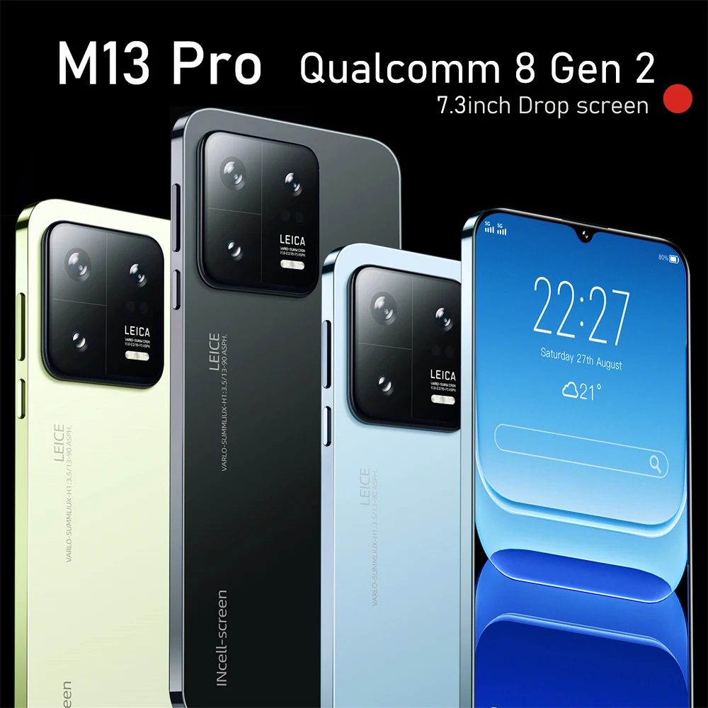 New HOT Mobile Phones Xioa mi 15 Pro 7.3 inch Full Screen 5g smartphone  Original Android 13 Dual SIM Cellphones 6800mAh 108MP