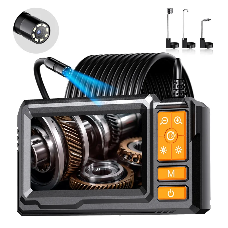 High-Definition Industrial-Grade Endoscope Camera 8mm Waterproof Sewer Pipe Rotating Car Maintenance Self-Inspection Mirror Probe