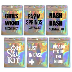 5pcs Nash Bash Survival Kit Palm Springs Hangover Recovery Bag Girls Trip Kits Oh Shit Kit Wedding Gift Party Favors Custom Bags