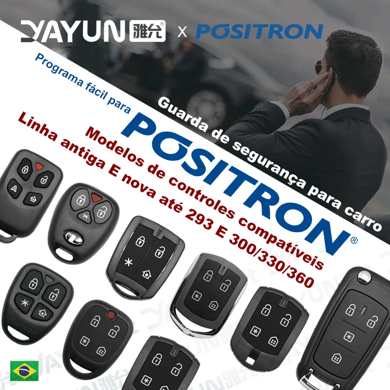 

YAYUN Brazil 4 Buttons Remote Control PXN DPN Series Positron PST Alarm New and Old Flex Line For 293 300 330 360 Free Shipping