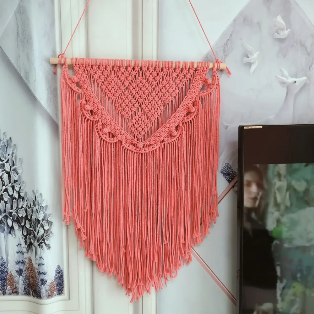 

Versatile Colors Wall Hanging Tapestry Hand Woven Macrame Tapestry Large Size Geometric Patterns Rustic Tapestry For The Wall