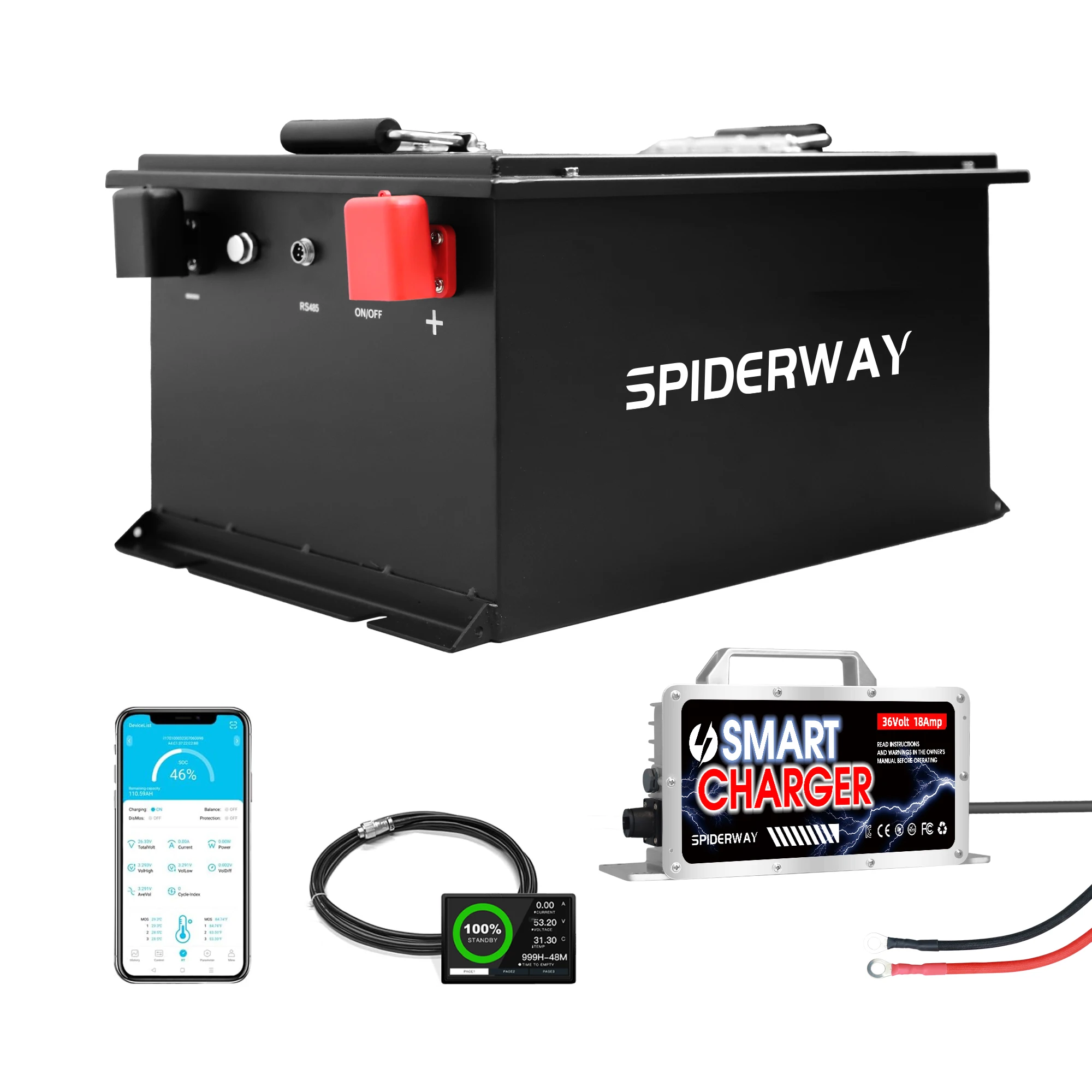 

25.6V(24V) 105Ah LiFePO4 Lithium Battery With 25A Charger 200A BMS 3500+ Cycles for Floor Scrubber Marine RV10 Years Warranty