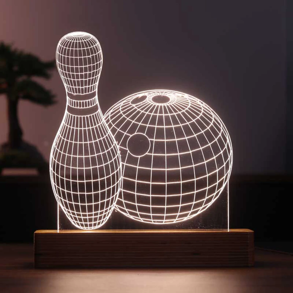 Bowling figur führte dekorative Geschenk Tisch lampe-schlagen eine Pose mit stilvoller Beleuchtung und Wohnkultur Eleganz