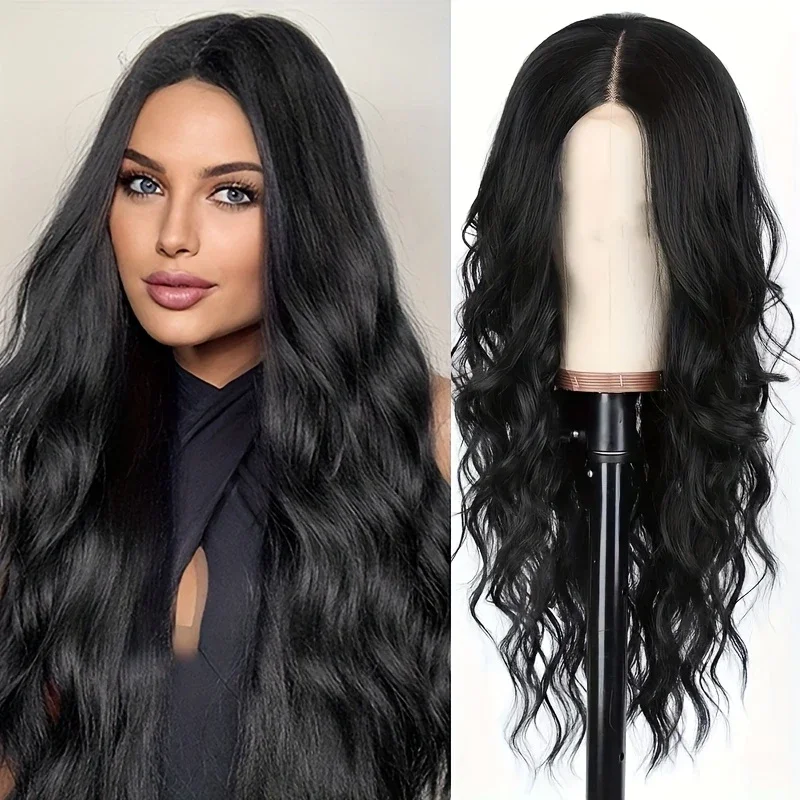 

26 inches 13*4 front lace long curly wavy wig synthetic fiber wig everyday Halloween costume party wear