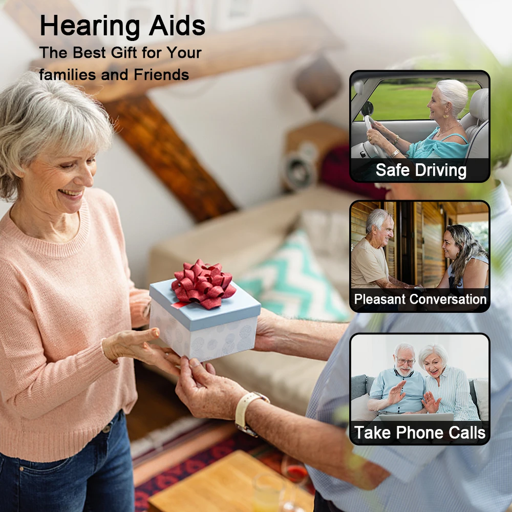 Hearing Aids For Deafness Rechargeable Hearing Aid Bluetooth Sound Amplifier with Severe Hearing Loss Noise Reduction audifonos