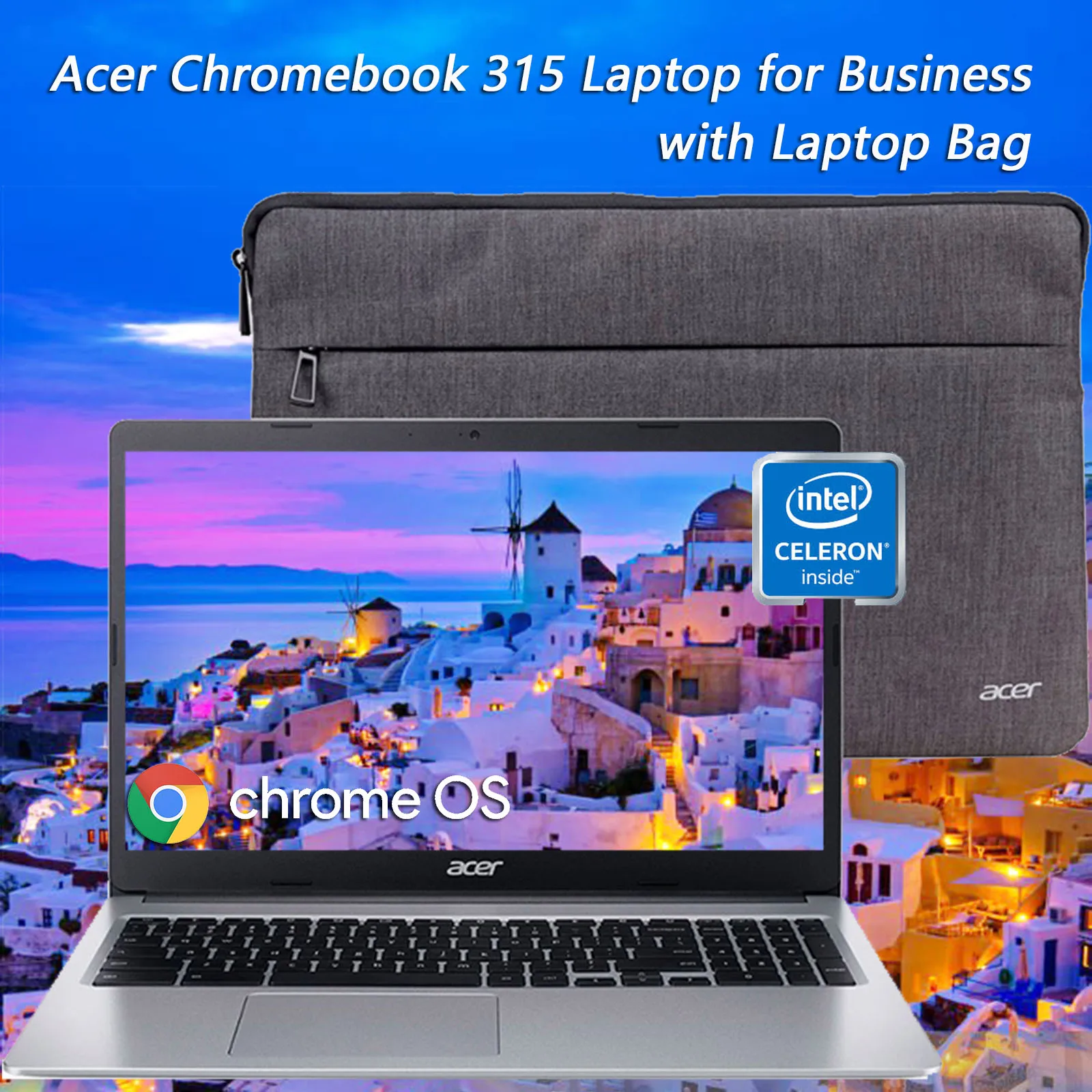 Acer Chromebook 315 Laptop dla biznesu, 15.6 "wyświetlacz HD, Intel Celeron N4020, 4GB RAM 64GB eMMC, grafika Intel UHD, Chrom