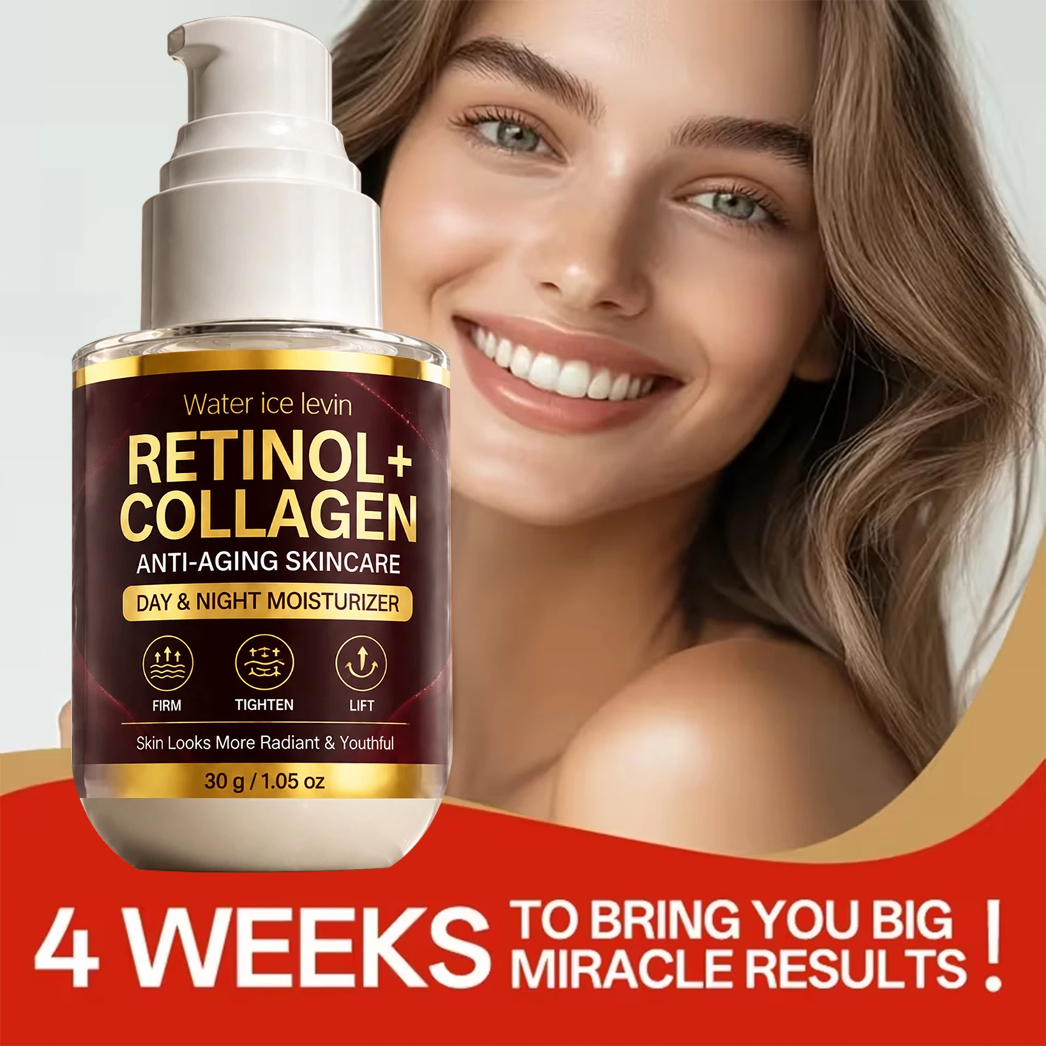 Water ice levin 30g Retinol Collagen Moisturizer Allantoin Glycerin Nourishing Softening Daily Skin Care