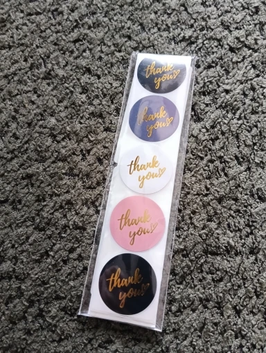 100-500pcs Rose Gold Foil 'Thank You' Stickers for Small Business Gift Seal Shipping Labels Envelope Decoration photo review