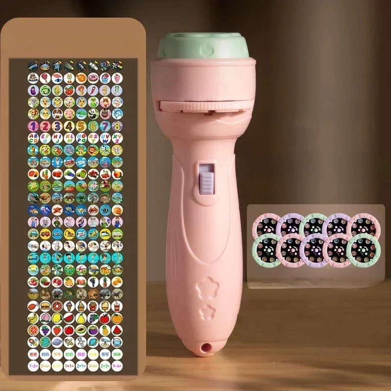 Lampe de poche de Projection, Puzzle d'éducation précoce, jouet de développement, 80 motifs, projecteur de dessin animé, torche, jouet pour bébé, éclairage pour enfants