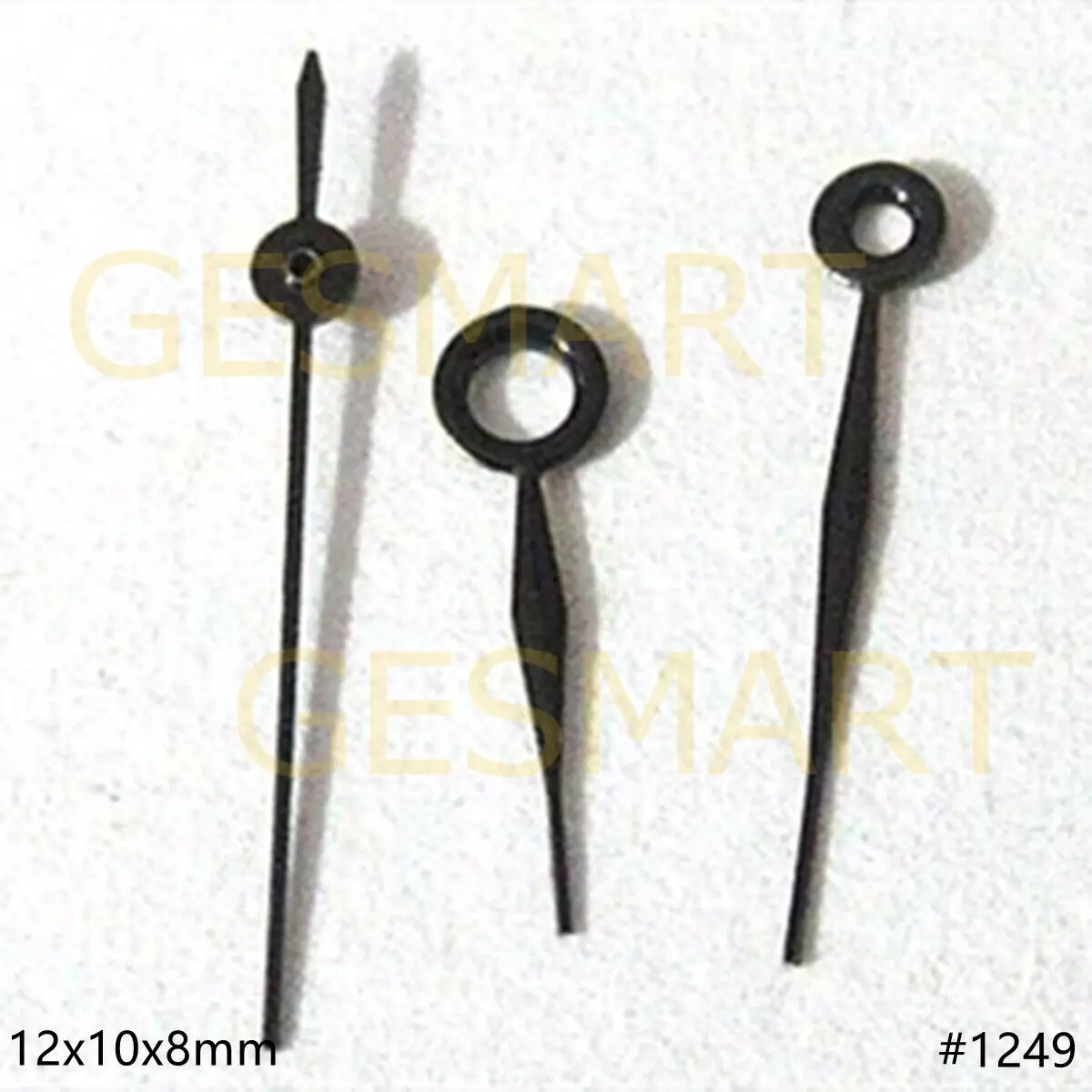 12mm Black Painted Watch Hands Set