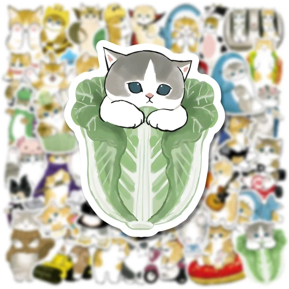 10/30/50 PIÈCES Mignon Chat D'encre Cosplay Dessin Animé Autocollants BRICOLAGE Ordinateur Portable Bagages À Roulettes Graffiti Autocollants Amusant pour Enfant Jouets Cadeau