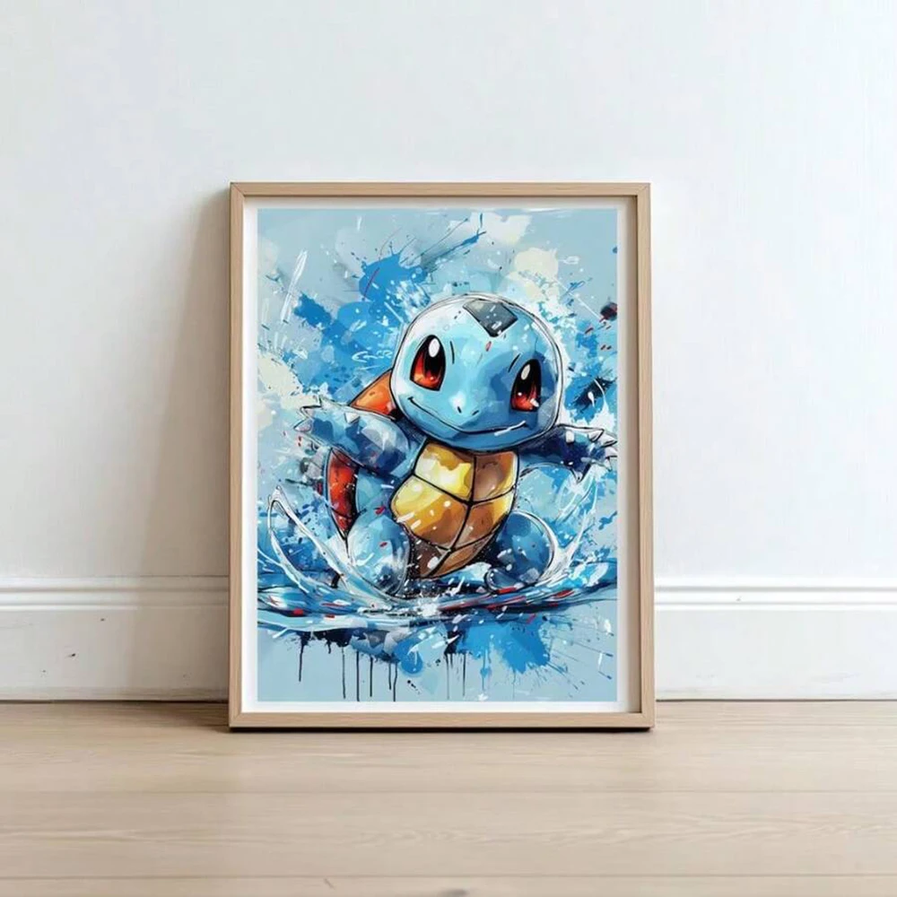Anime pokemon pikachu charmander bulbasaur squirtle cartaz hd pintura em tela casa sala de estar pintura arte da parede presente das crianças