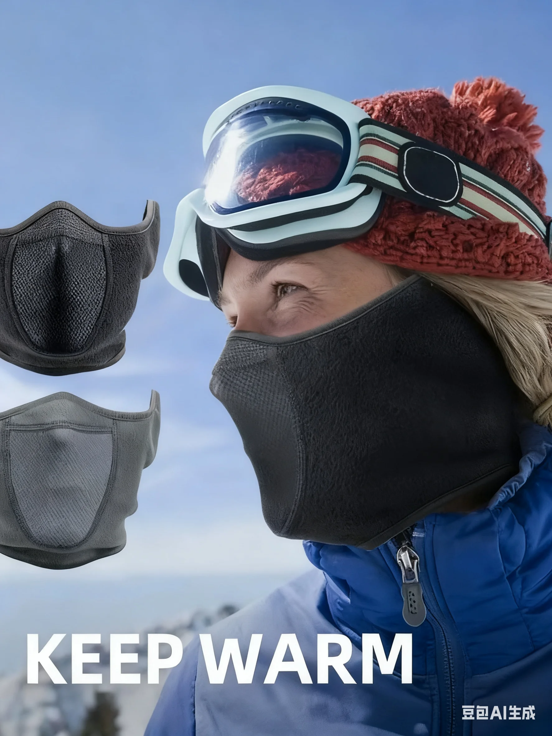 AliExpress WRELS Winter Warm Half Face Mask Unisex Polar Fleece Windproof Cold Proof Ear Protection Breathable for Outdoor Running  Cycling Sport