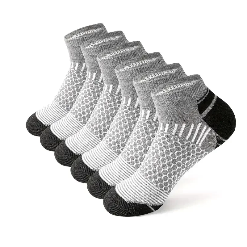 6 pairs Men's Short Sports Socks - Moisture-Wicking, Breathable, All-Season Athletic Socks