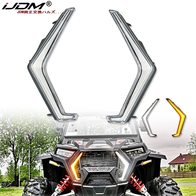 

iJDM For Polaris RZR XP 4 1000 Turbo 2019-2022 LED Center Grille Light with Turn Signal Light 6500K Daytime Running Light DRL