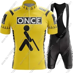 2024 Retro Once Team Cycling Jersey Set Mens Summer Bicycle Clothing Road Bike Shirts Suit Bicycle Bib Shorts MTB Ropa Maillot
