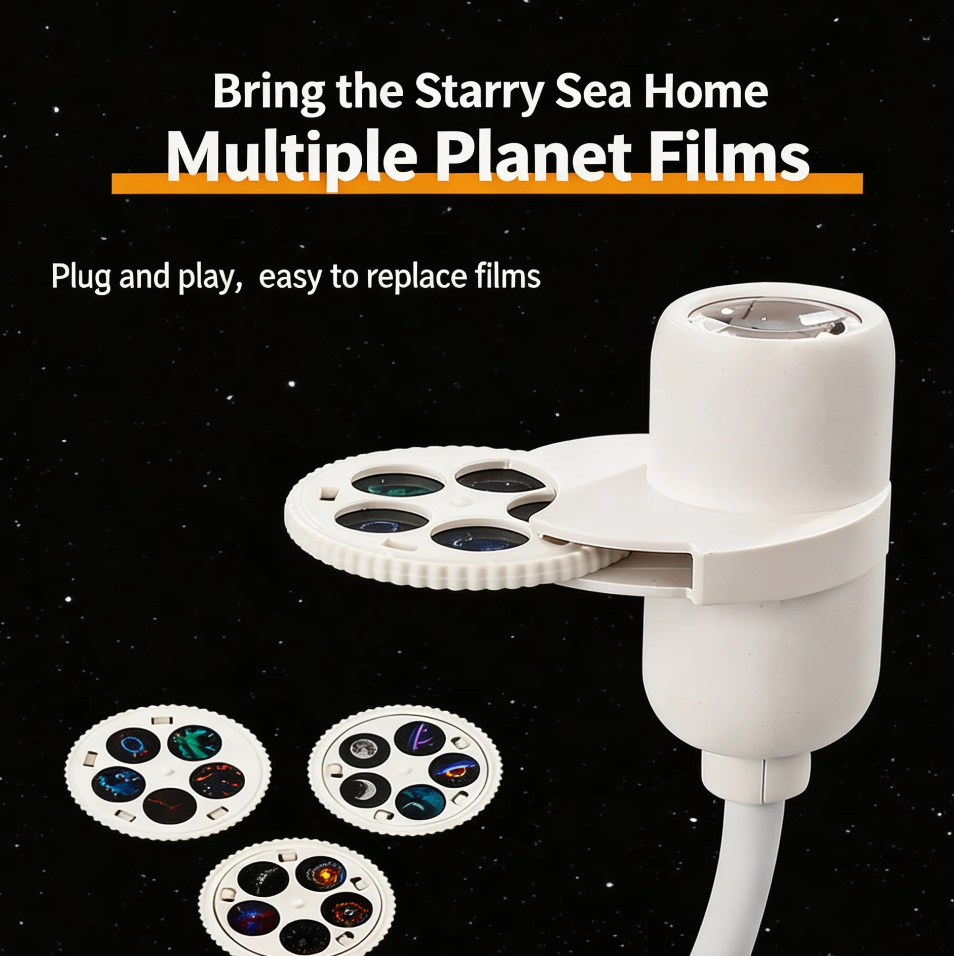 Starry Sky Projector Light USB Powered 360°Rotating Projector Night Light 15 Patterns Romantic Atmosphere Lamp for Bedroom Decor