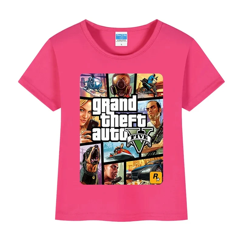 Girls Children Clothes For Boys Gta 5 T-Shirts Summer Kids T Shirt Child Girls Clothes 2 To 8 Years Tops One Piece T Shirt Tees