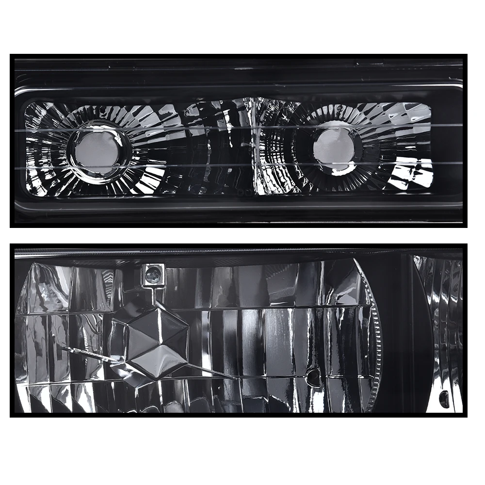 Zestaw reflektorów kompatybilny z GMC C1500 K1500 Yukon/GMC C1500 C2500 K1500 K2500 Suburban 94-99, reflektor montowany na zderzaku