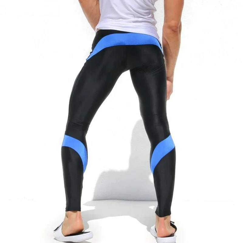 Legginsy do biegania marki GANYANR mężczyźni Sport Fitness Joggers legginsy trening kompresyjny Crossfit spodnie zimowe długie Gym elastan — zdjęcie 2