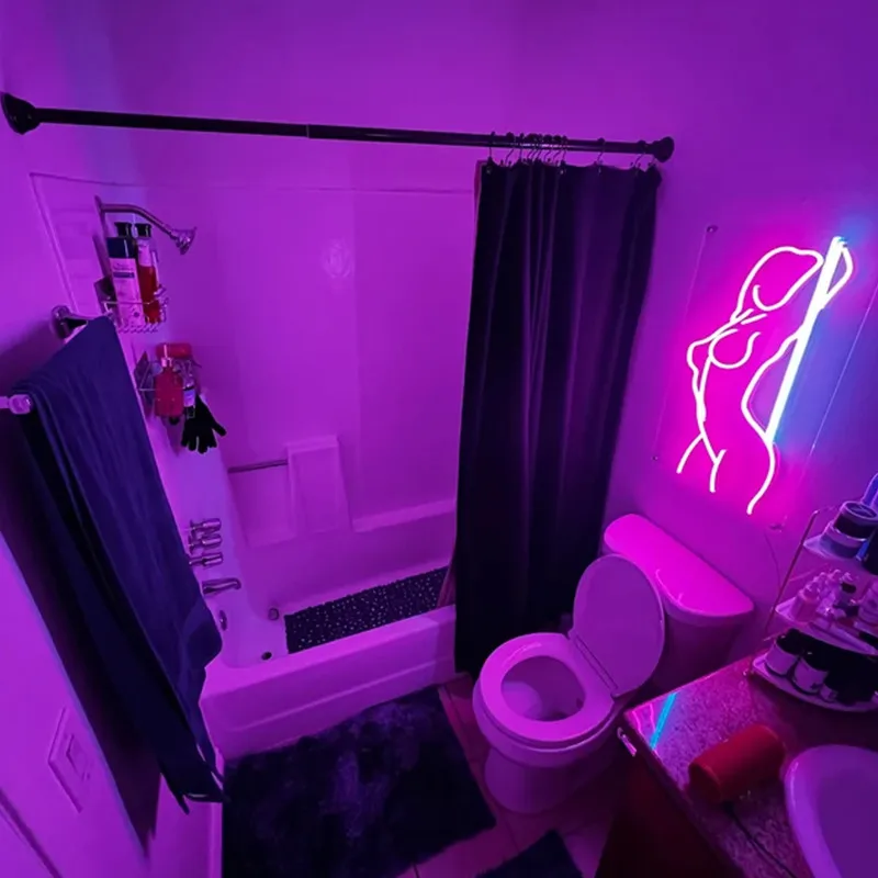 Letrero de neón personalizado para mujer, señal de neón Sexy para chica, cuerpo, espalda, Led, Decoración de neón