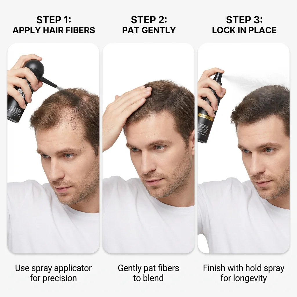 2Pcs Set 30g Hair Fiber with Integrated Spray & 120ml Locking Hold Spray Natural Volume for Thinning Hair