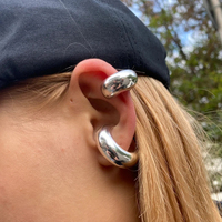 Uworld Stainless Steel Chunky Huggie Hoop Earrings Non Piercing Chunky Ear Cuff Silver Color Hoop Earring Aretes De Mujer 2023