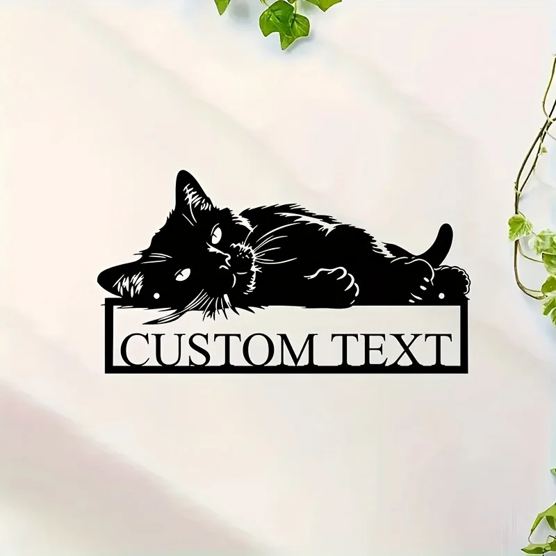 Custom Cat Letter Combination Metal Door Hanging | Playful Pet Sign Home Decor, Ideal For Mother'S Day And Spring/Summer Gifts image 3