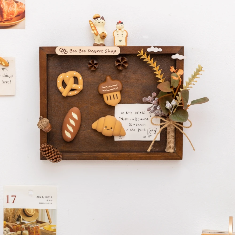 خمر اللوحة الزخرفية رسالة غرفة نوم اللوح الأمامي معلقة DIY المواد مجموعة مجلس الكرتون الخبز الثلاجة المغناطيس هدية