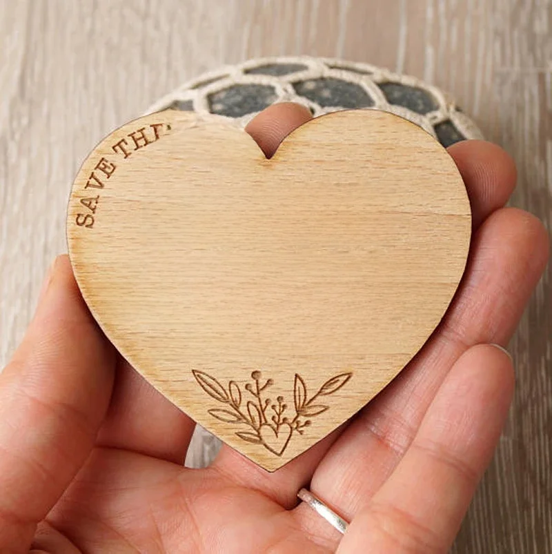 Magnesy Rustic Wood Save the Date, dekoracja pamiątek ślubnych, spersonalizowany magnes, upominki — zdjęcie 2