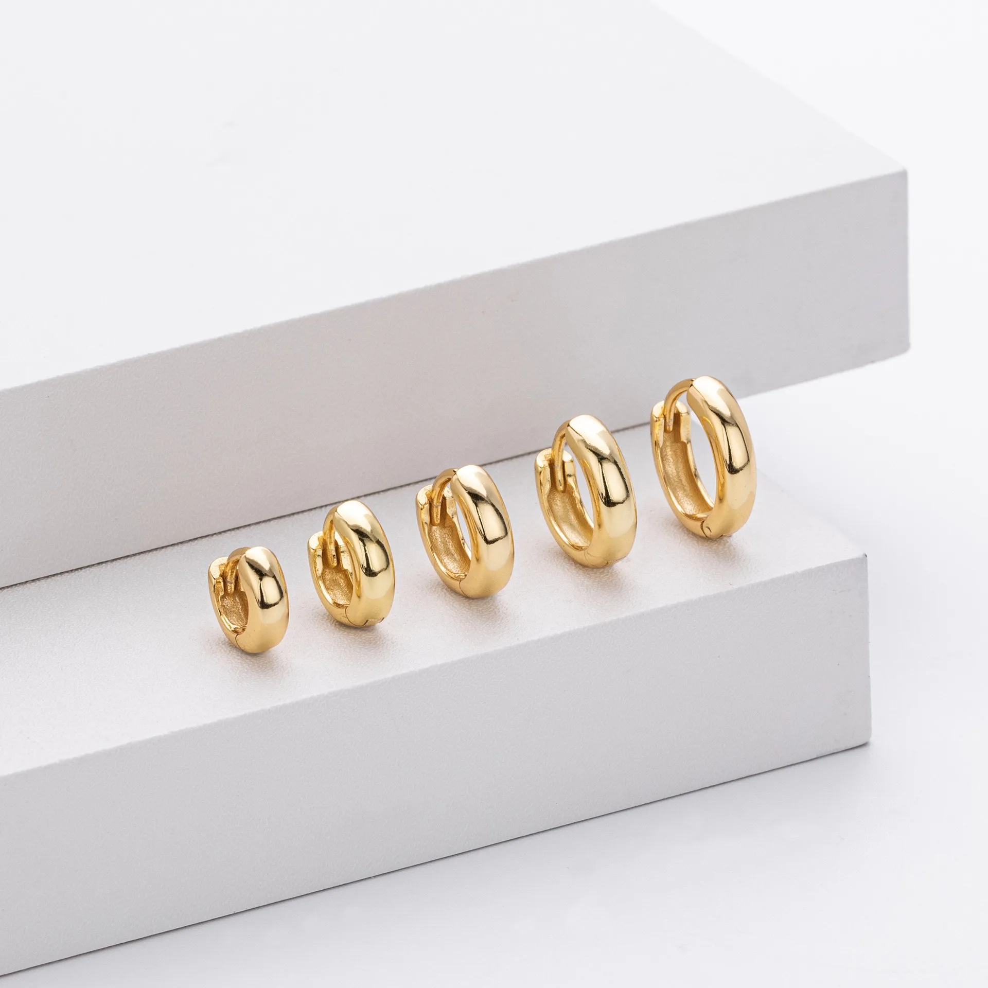 925 الفضة الاسترليني النمط الفرنسي هوب الأذن الكفة الحد الأدنى مجوهرات أنيقة العصرية Instagram الفيروسية أقراط للنساء #3