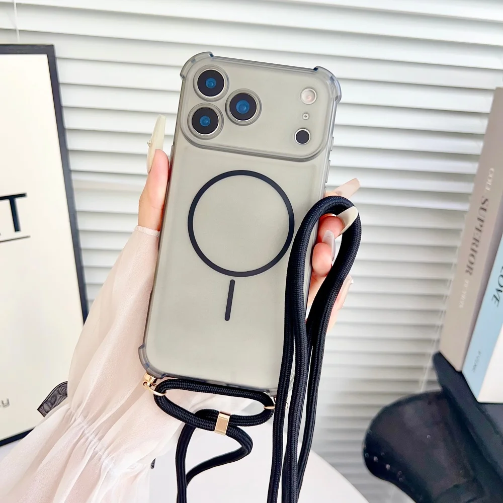 Crossbody-Lanyard, matt, magnetisch, für Magsafe-Hülle für iPhone 18 17 Pro Max 16 15 14 Plus 13 12, weiche TPU-Kameraschutzhülle – Detail 13