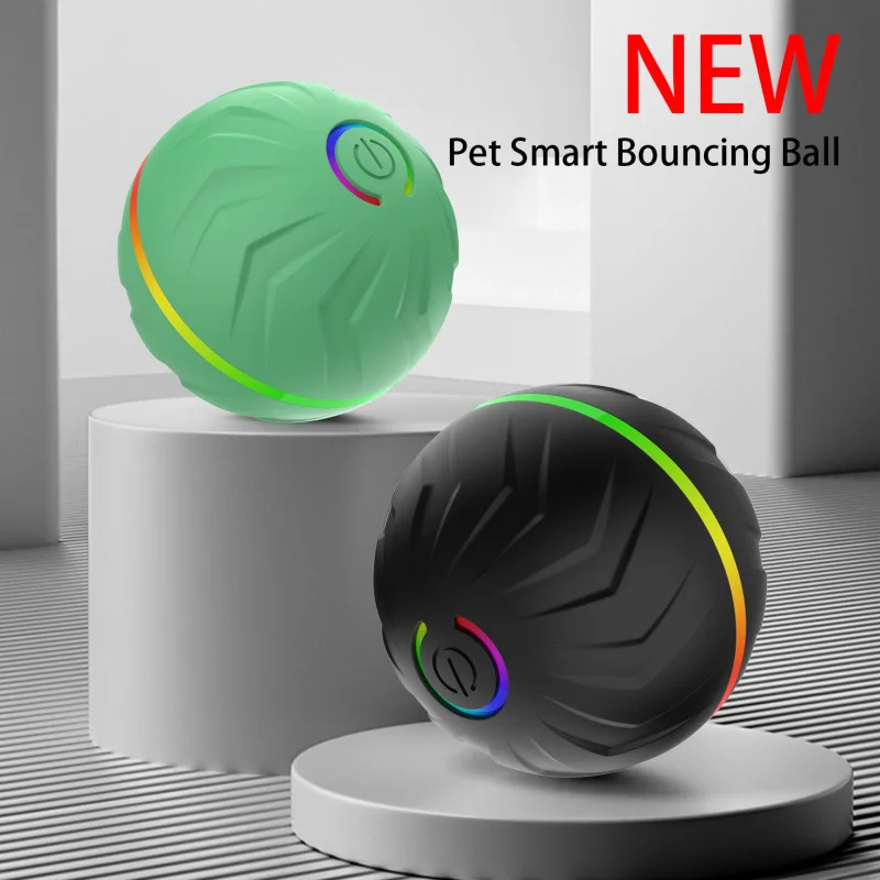 Intelligent Teasing Dog Ball Automatic Interactive Electronic Rolling USB Rechargeable Moving Bouncing Pet Toy for Home Outdoor