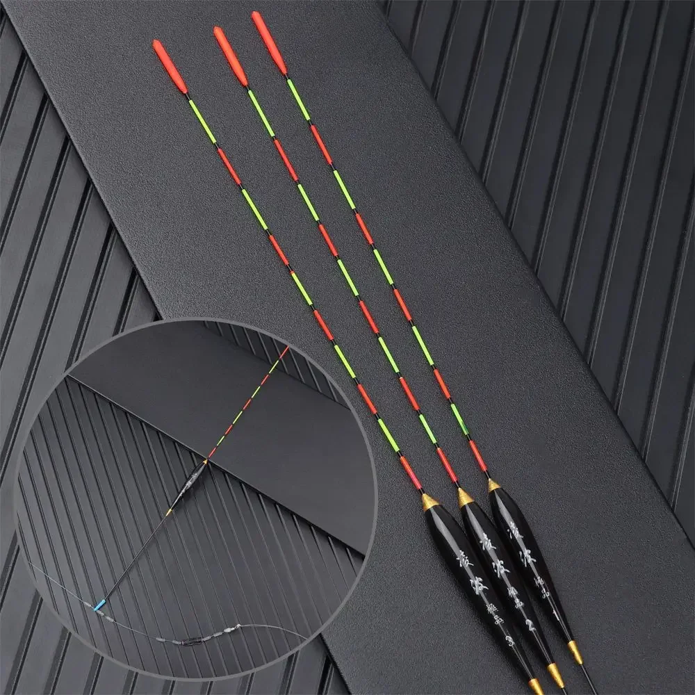 Flotteur de pêche structurels ent en bois, lot de 3 pièces, haute sensibilité, accessoires