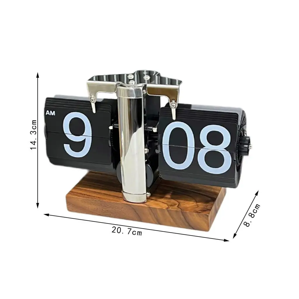 NONE Flip Clock Retro Digitale Tischuhr Vintage Mechanische Auto Flip Clock Tischdekoration und Zubehör für Home Room Cafe Desk 7