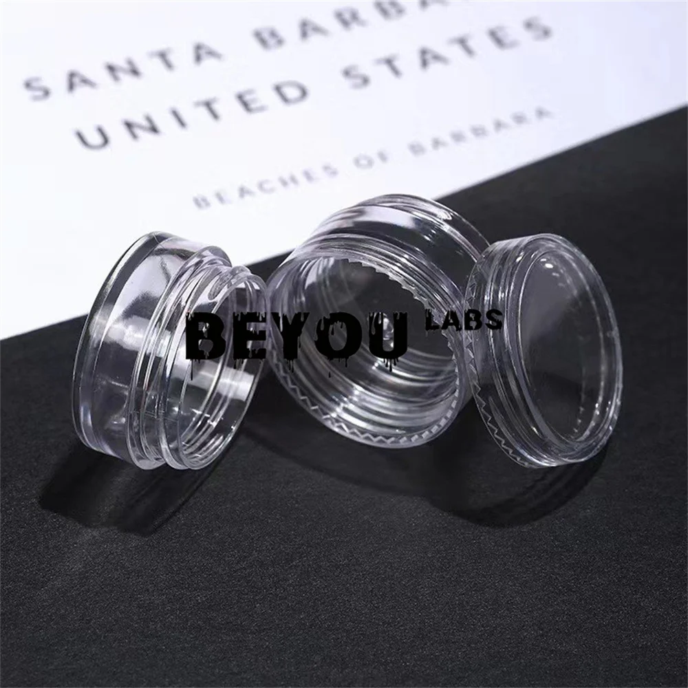 

1 г пластиковая банка для хранения, пустой восковой бальзам, крем, многоразовая круглая коробка, контейнер, мультяшная лазерная наклейка, принимаем индивидуальная упаковка