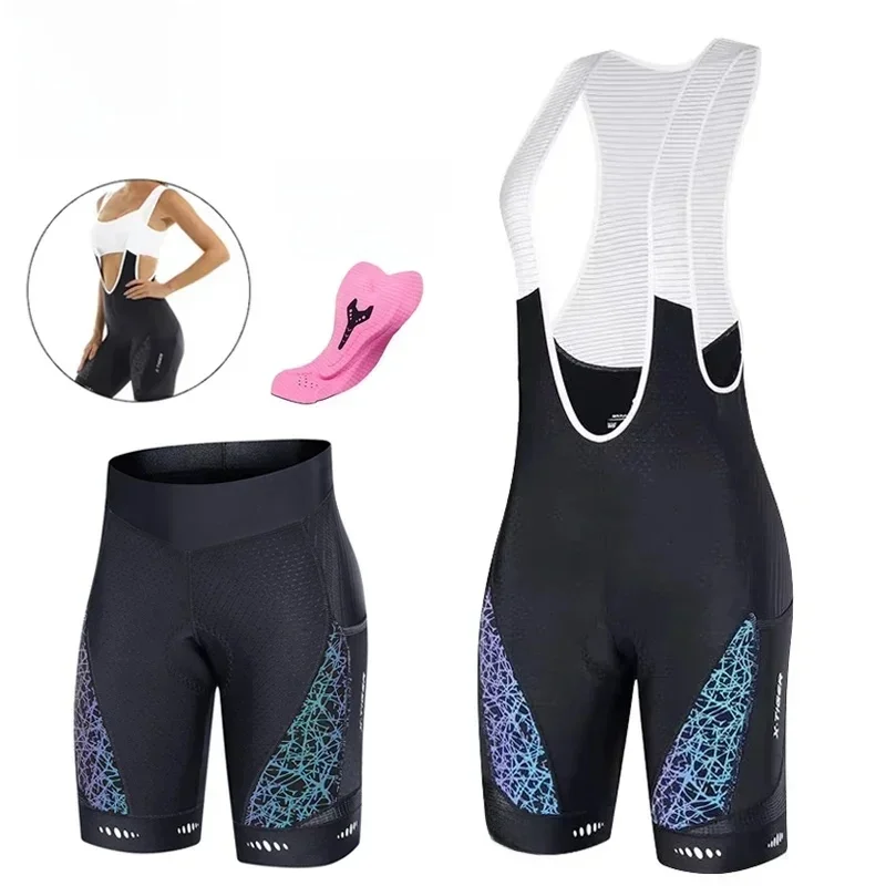 AliExpress X-TIGER Women's Cycling Shorts Competitive Sponge Pad Mountain Road Bicycle Shorts with Side Bags Summer Cycling Bib Shorts
