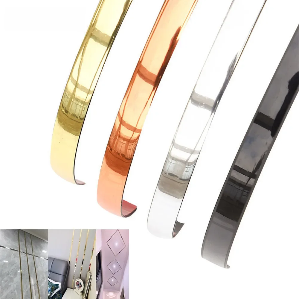 Autocollant d'espacement de carrelage de bande dorée étanche de 5M auto-adhésif pour le fond de plafond décor mural ligne décalcomanie bande de bande de bord de meubles