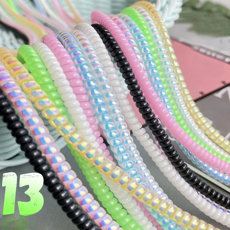 Couvercle de Protection de câble de chargement USB en spirale TPU, 1.4M, pour Samsung iPhone Huawei Mi, placage couleur, cordon de données, enrouleur de câble de Protection