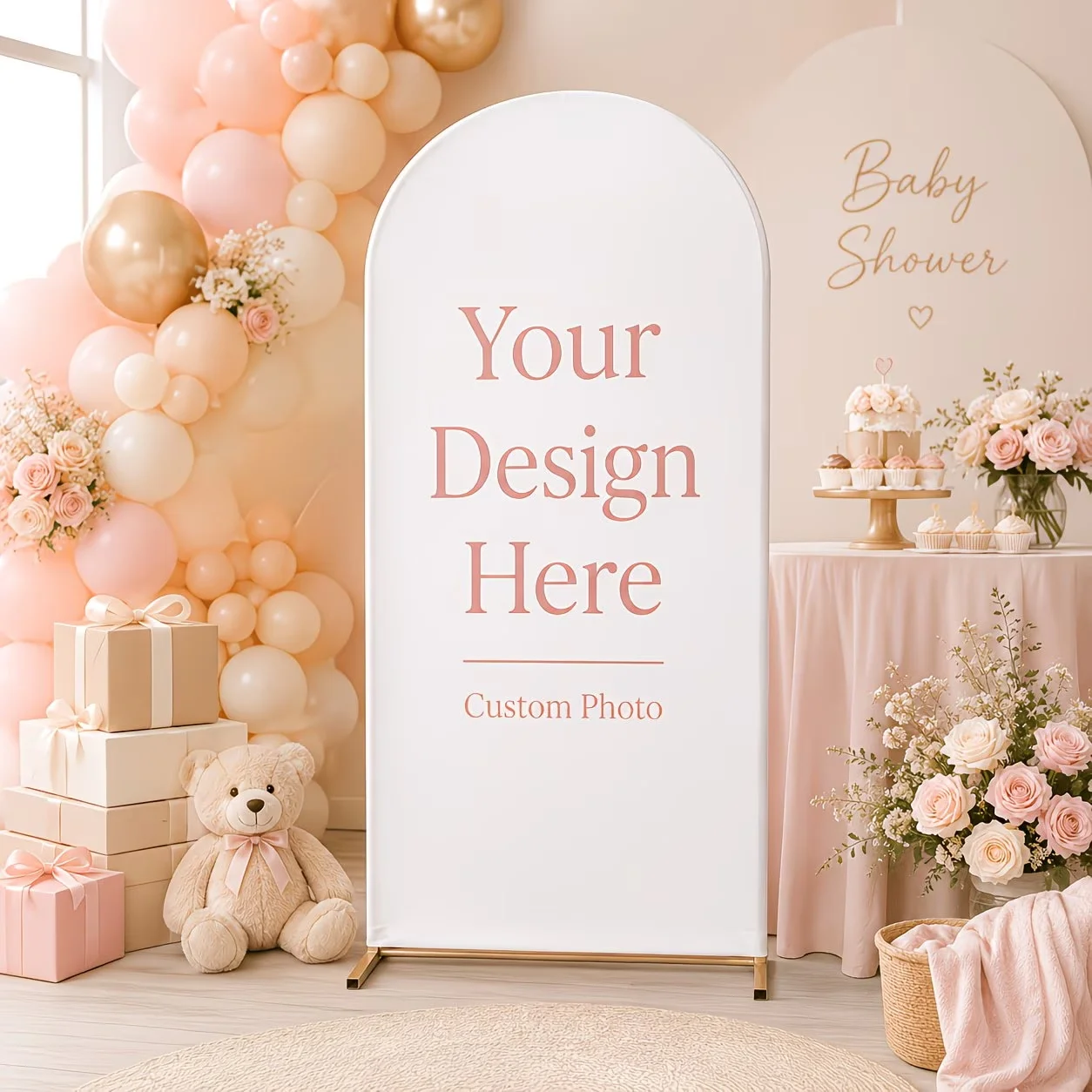 Customizable arched background fabric, suitable for background fabrics such as parties, ceremonies, weddings, festivals, etc