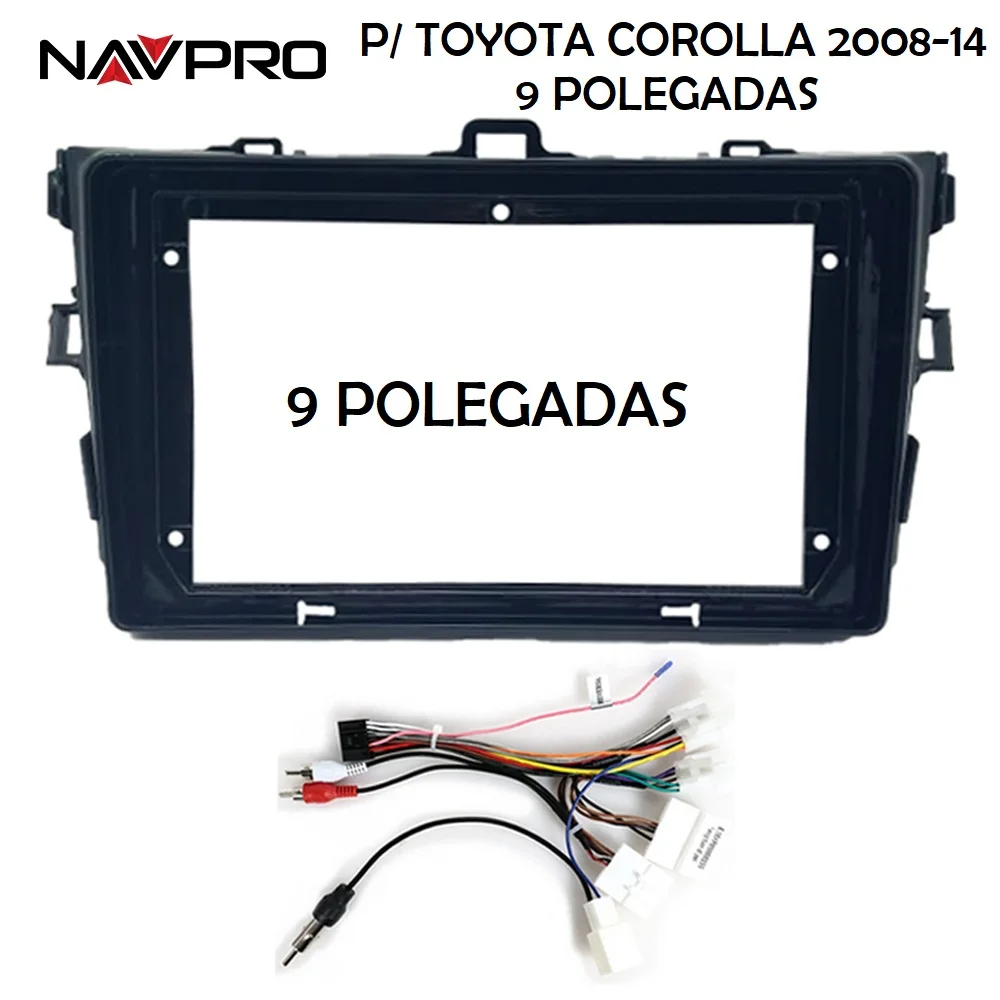 FOR TOYOTA COROLLA 2008-2014 9 INCH Connecting Frame and Cables for Multimedia Center Installation for NAVPRO CASKA