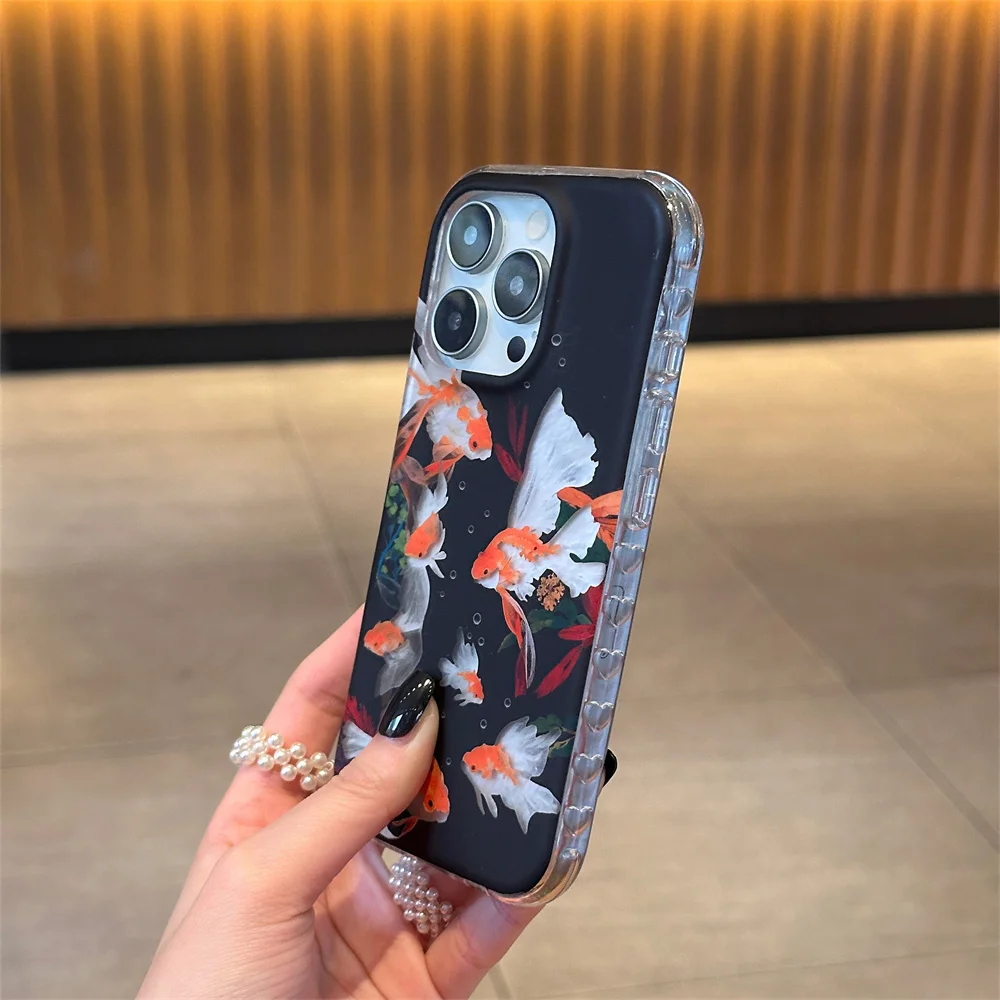 الفن ذهبية لطيف جراب هاتف آيفون 17 برو ماكس 14 13 15 16 ماكس غطاء مع المفصلي INS للصدمات فوندا الغطاء الواقي ل 17