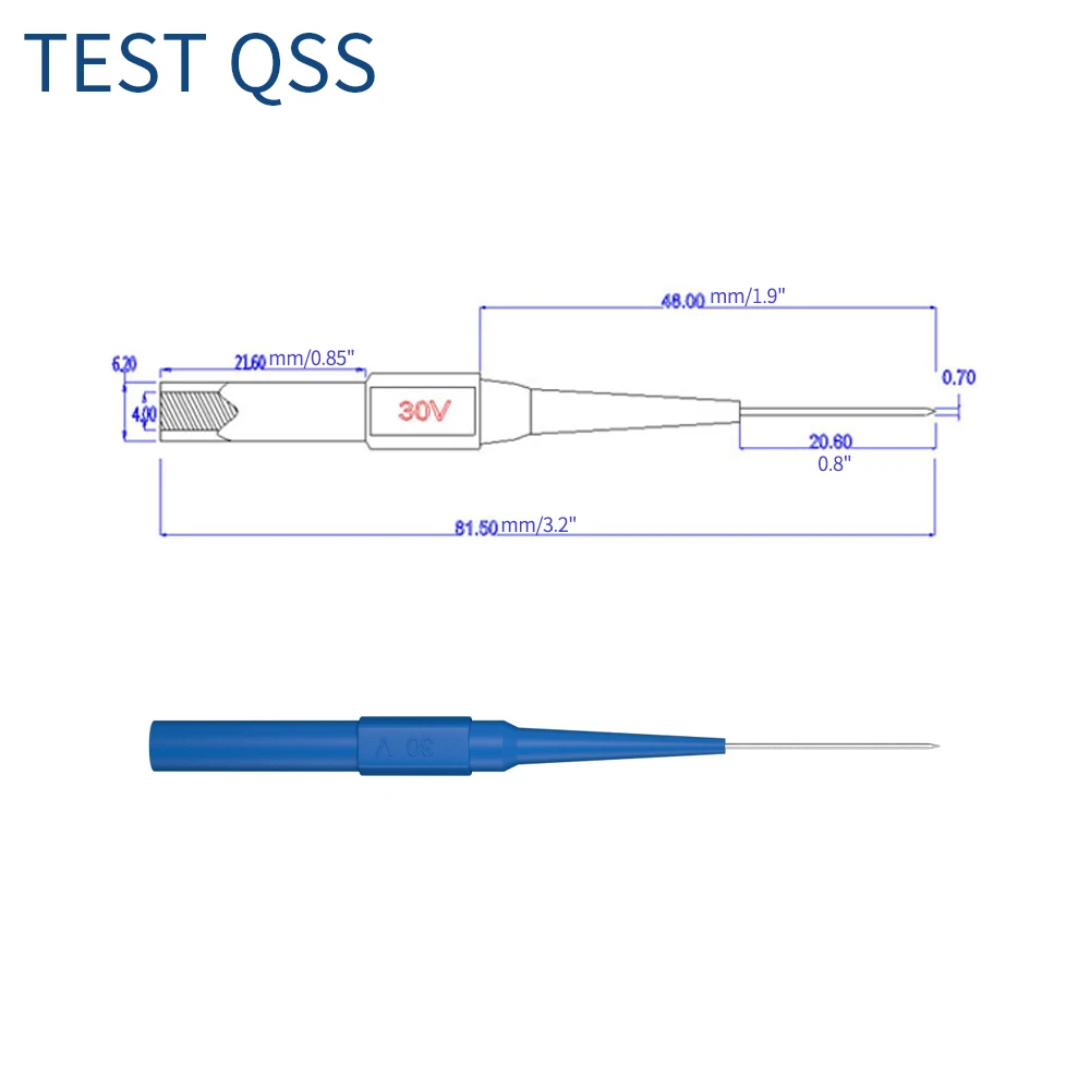 QSS 10PCS Test Probe Needle Stainless Steel Piercing Back Probe with 4mm Banana Socket Electrical Tool - Image 2