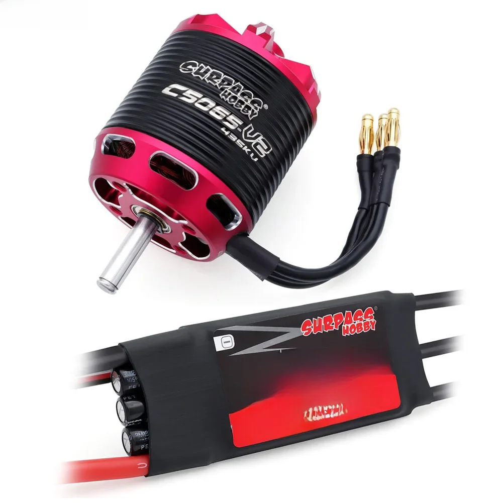 Overtreft Hobby C5045 C5055 C5065 V2 Borstelloze Outrunner Motor 2-6S W/60a 80a 100a Borstelloze Esc Voor Rc Vliegtuig Multicopte - afbeelding 2