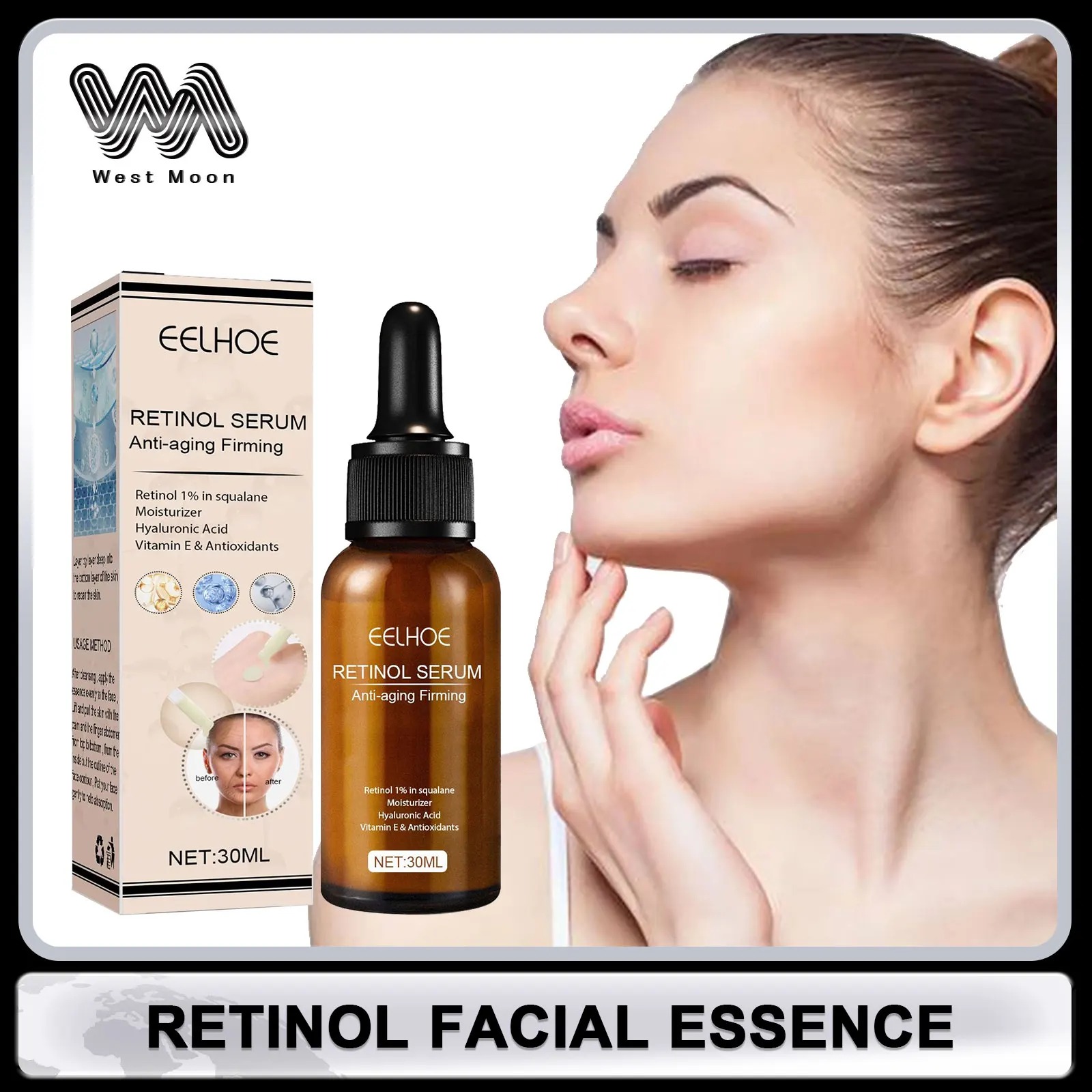 Retinol Facial Essence Brightening Skin Rejuvenating Pore Shrinking Improving Dryness Oil Control Moisturizer Firming Face Serum